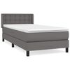 vidaXL Giroletto a Molle con Materasso Grgio 90x200 cm in Similpelle