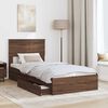 vidaXL Letto con Contenitore con testiera Rovere Marrone 90 x 190 cm