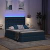vidaXL Letto con contenitore e LED con led Blu 140 x 200 cm Poliestere