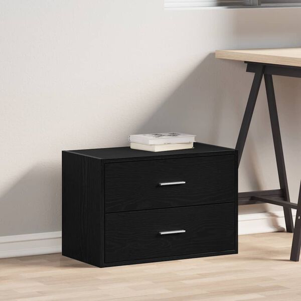 vidaXL Armadio con 2 Cassetti Rovere Nero 60x31x40 cm in Truciolato