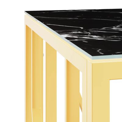 vidaXL Tavolino da Salotto Oro 50x50x50 cm in Acciaio Inox e Vetro