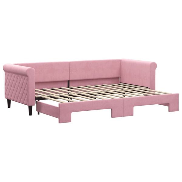 vidaXL Divano Letto con Letto Estraibile Rosa 80x200 cm in Velluto