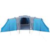 vidaXL Tenda da Campeggio a Cupola per 12 Persone Blu Impermeabile