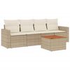 vidaXL Set Divano da Giardino 5 pz con Cuscini Beige in Polyrattan