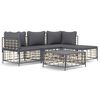 vidaXL Set Divani da Giardino 4 pz con Cuscini Antracite in Polyrattan
