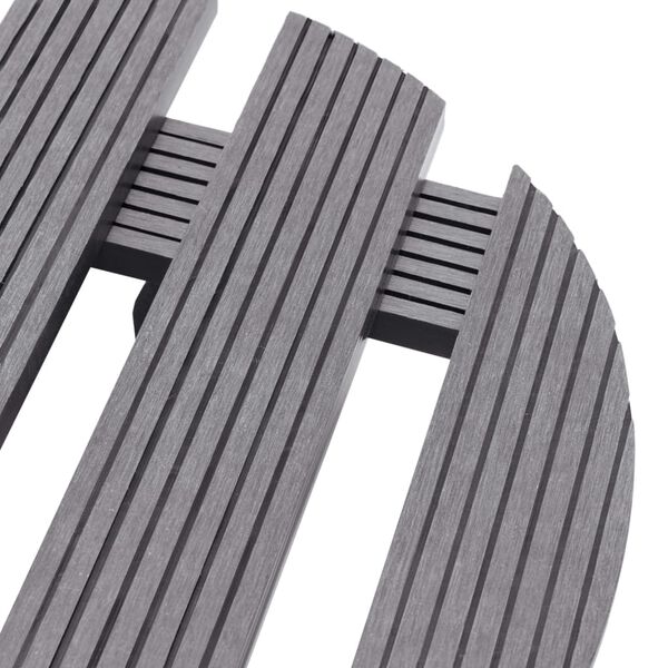 vidaXL Carrelli Porta Piante 4 pz Grigi &Oslash;30x7,5 cm WPC