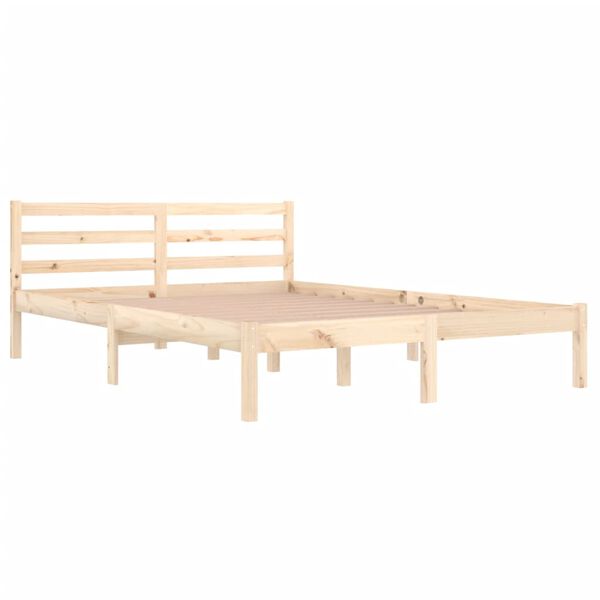 vidaXL Telaio Letto in Legno Massello di Pino 140x200 cm