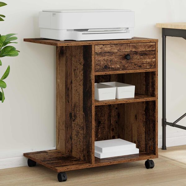 vidaXL Supporto per Stampante Legno vecchio 60 x 40 x 68.5 cm