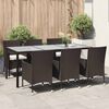 vidaXL Set Mobili da Giardino 7 pz con Cuscini in Polyrattan Marrone