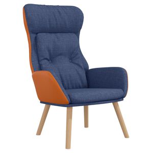 vidaXL Poltrona Rilassante Blu in Tessuto e PVC