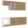 vidaXL Unit&agrave; Cucina PORTO 8 pz Rovere Artigianale Legno ingegnerizzato