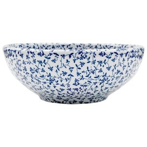 vidaXL Lavabo da Appoggio Bianco e Blu Rotondo &Phi;41x14 cm Ceramica
