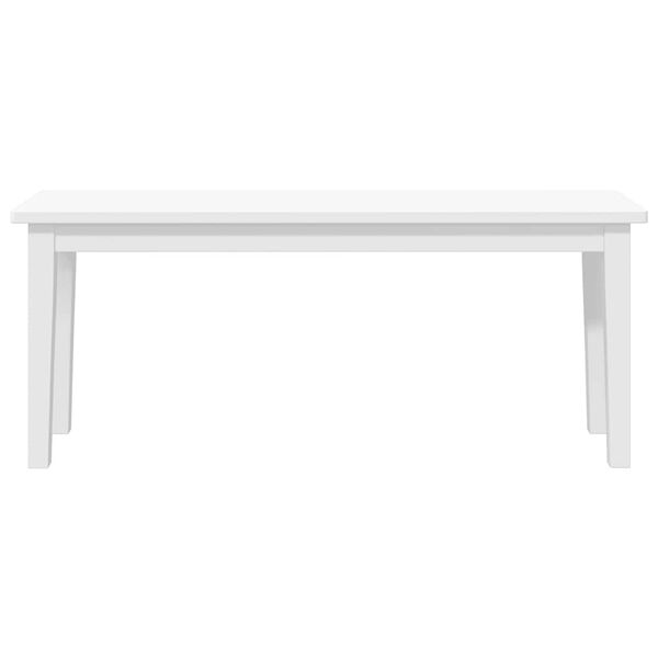 vidaXL Panca 110 cm Bianco in Legno Massello di Hevea