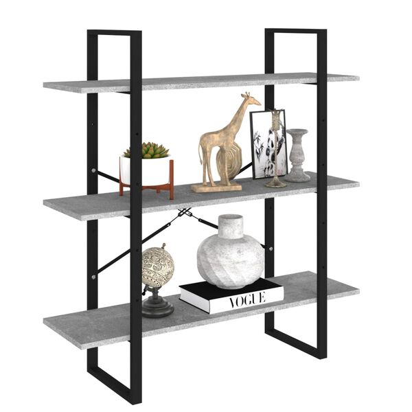 vidaXL Libreria Grigio Cemento 100x30x105 cm in Legno Multistrato