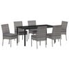 vidaXL Set da Pranzo per Giardino 7 pz Grigio
