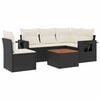 vidaXL Set Divano da Giardino 6 pz con Cuscini Nero in Polyrattan