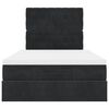 vidaXL Struttura Letto Pouf con Materassi Nero 120x200 cm Velluto