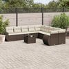 vidaXL Set Divani da Giardino 11 pz con Cuscini Polyrattan Marrone