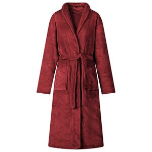 vidaXL Accappatoio senza Cappuccio Rosso Bordeaux m Flanella