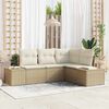 vidaXL Set Divano da Giardino 4 pcs Beige e Crema polyrattan