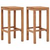vidaXL Sgabelli da Bar 2 pz in Legno Massello di Teak