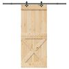 vidaXL Porta Scorrevole con Set Hardware 95x210 cm Legno Massello Pino