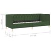 vidaXL Dormeuse con Materasso e USB Verde Scuro in Tessuto 90x200 cm