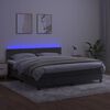 vidaXL Letto a Molle con Materasso e LED Grigio Scuro 160x200 cm