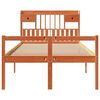 vidaXL Letto Libreria senza Materasso Marrone Cera 120x190 cm in Pino