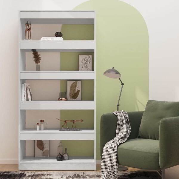 vidaXL Libreria/Divisorio Bianco Lucido 80x30x166 cm in Truciolato