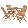 vidaXL Set da Pranzo per Giardino 5 pz in Legno Massello di Teak