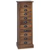 vidaXL Cassettiera Naturale 35 x 30 x 110 cm Legno di teak solido