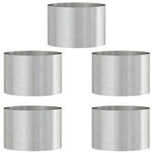 vidaXL Anello per vaso 5 pcs Argento 30 x 30 x 20 cm