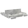 vidaXL Struttura letto con contenitore Grigio cemento 200 x 200 cm