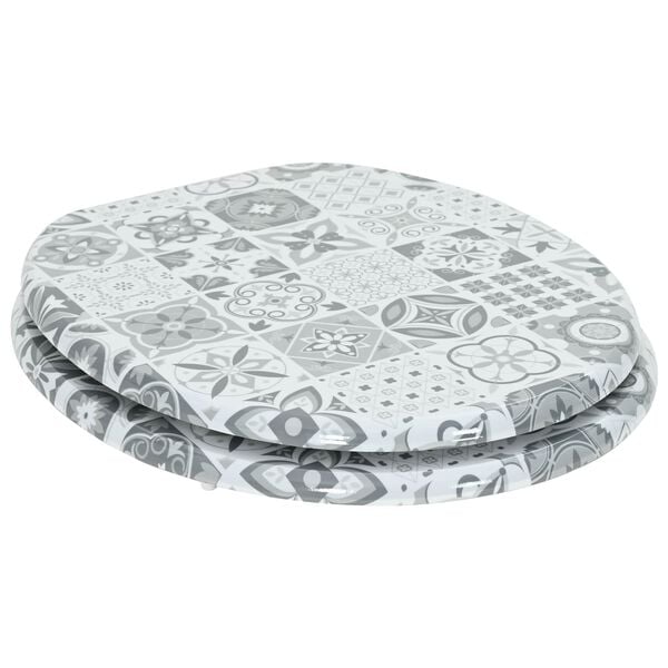 vidaXL Sedile del WC Grigio 43,8 x 37,8 cm Pannello MDF