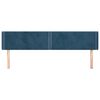 vidaXL Testiera ad Orecchio Blu Scuro 163x16x78/88 cm in Velluto
