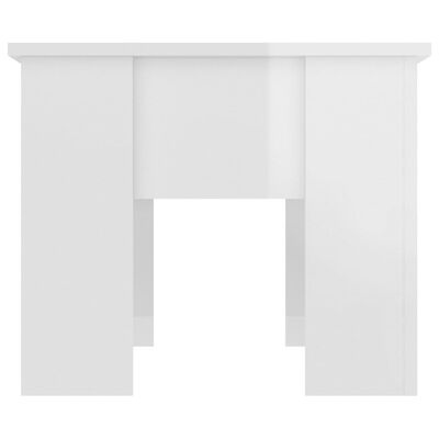 vidaXL Tavolino da Salotto Bianco Lucido 79x49x41 cm Legno Compensato
