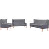 vidaXL Set Divani 3 pz in Tessuto Grigio