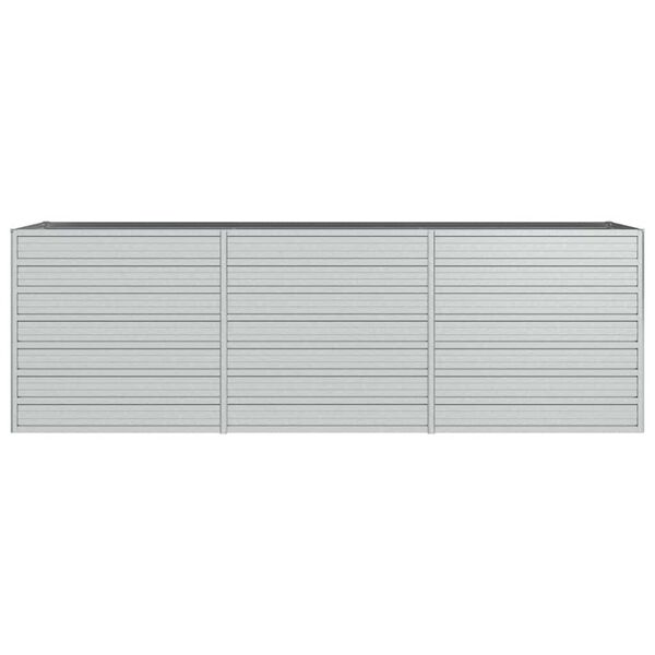 vidaXL Letto Rialzato Giardino 240x80x77 cm in Acciaio Zincato Argento