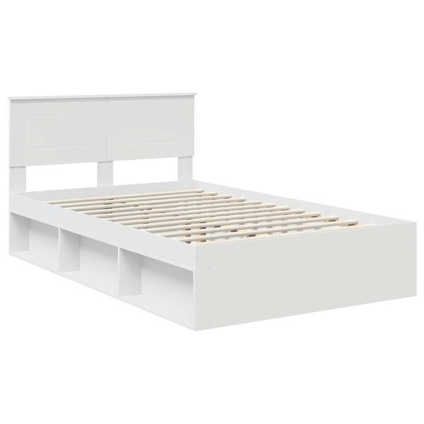 vidaXL Struttura del letto Bianco 135 x 190 cm Legno multistrato