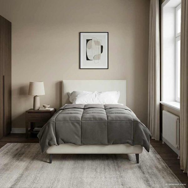 vidaXL Piumone Completo Annuale Grigio chiaro 135 x 220 cm Microfibra