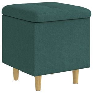 vidaXL Pouf con Storage Verde Scuro 40 x 40 x 45 cm Tessuto