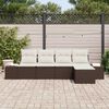 vidaXL Set Divano da Giardino con cuscino 5 pcs Marrone polyrattan