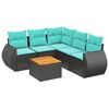 vidaXL Set Divani da Giardino 6 pz con Cuscini Nero in Polyrattan