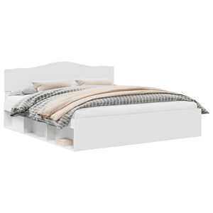 vidaXL Struttura del letto Bianco 200 x 200 cm Pino massello