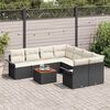 vidaXL Set Divano da Giardino 9 pcs Nero e Crema polyrattan