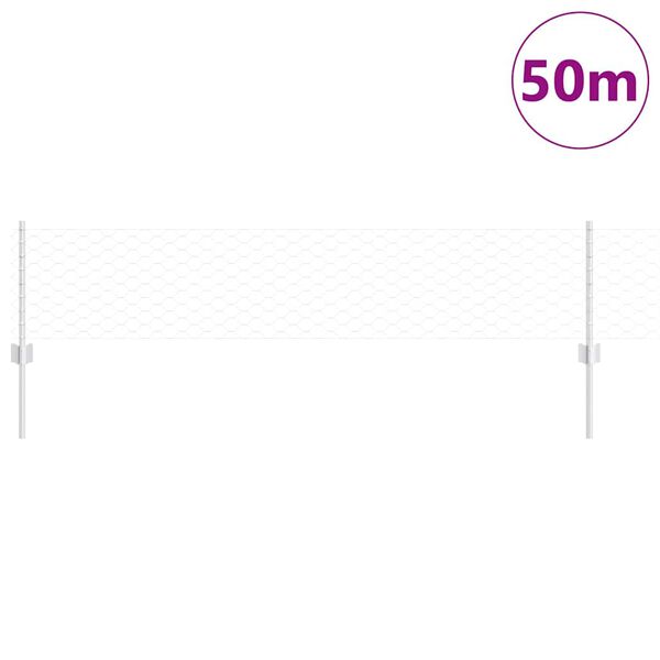 vidaXL Recinzione con Posto Argento 0,4 x 50 m Acciaio