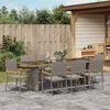 vidaXL Set da Pranzo per Giardino 9 pcs Grigio polyrattan