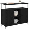 vidaXL Credenza Rovere Nero 100 x 35 x 80 cm Legno multistrato