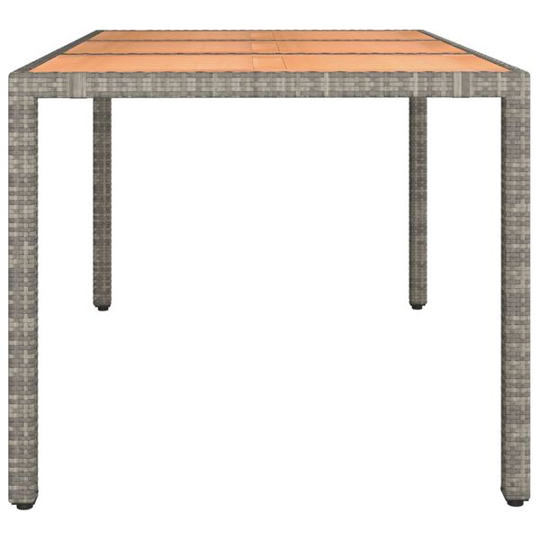 vidaXL Tavolo Giardino Piano Legno Grigio Polyrattan e Massello Acacia